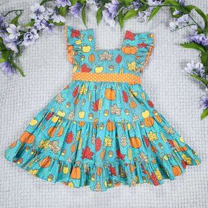 Eleanor Rose Grateful & Blessed Thanksgiving Parade Fall Pumpkin Dress